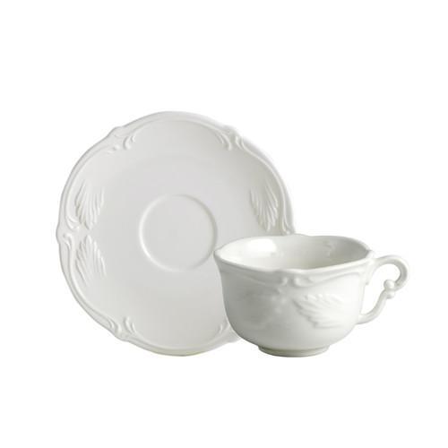 Gien Rocaille Blanc S/2 Tea Cups & Saucers