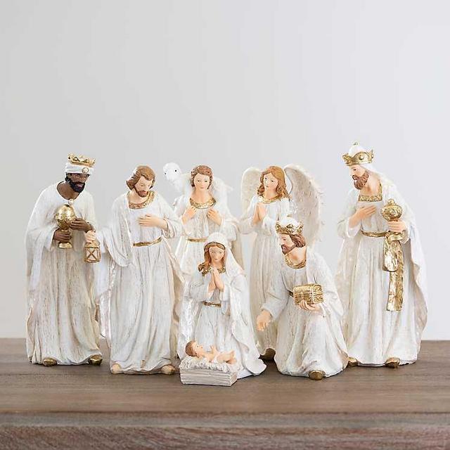 White and Gold 7-pc. Nativity Set