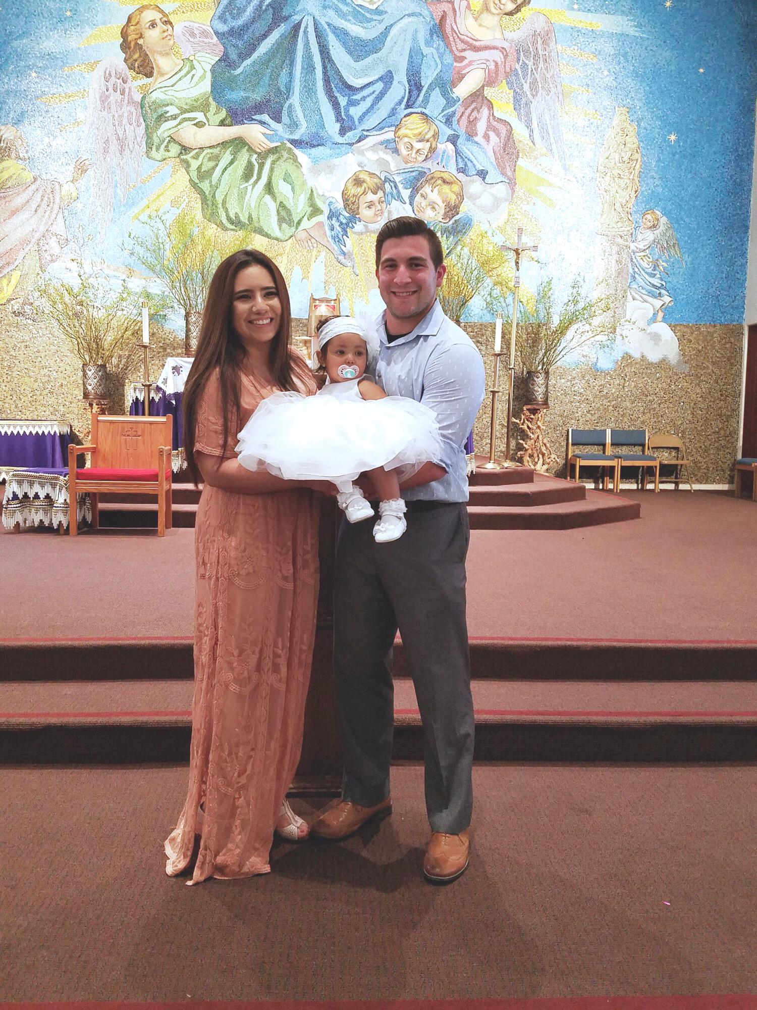 Baptizing our goddaughter Ophelia 💕