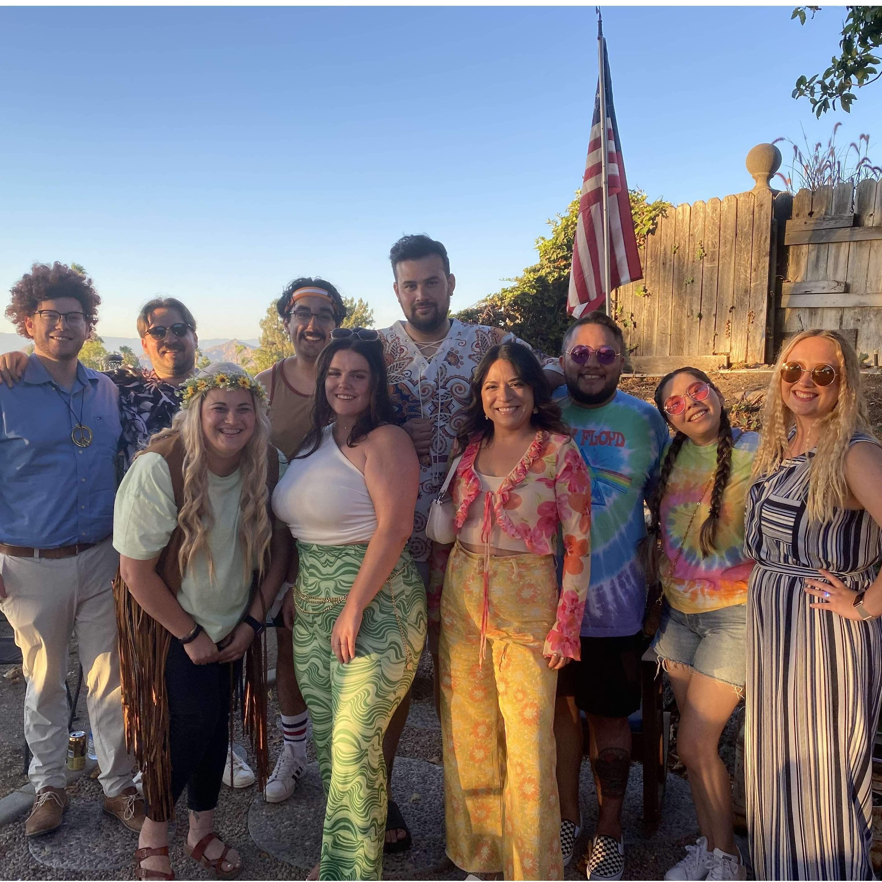 A picture of our super groovy wedding shower!
