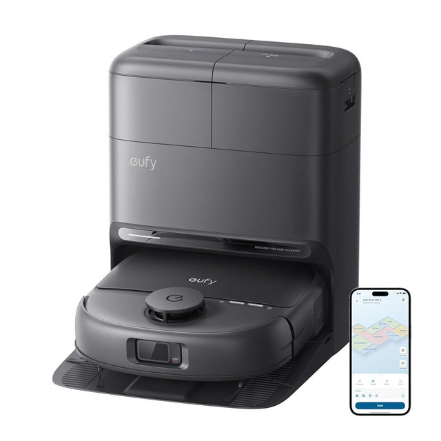eufy Robot Vacuum C28, HydroJet™ Self-Cleaning Roller Mop, DuoSpiral™ Detangle Brush, 15,000 Pa Turbo High Suction, 5-in-1 Robot Vacuum and AI Obstacle Avoidance