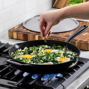All-Clad Enameled Cast Iron Skillet with Lid