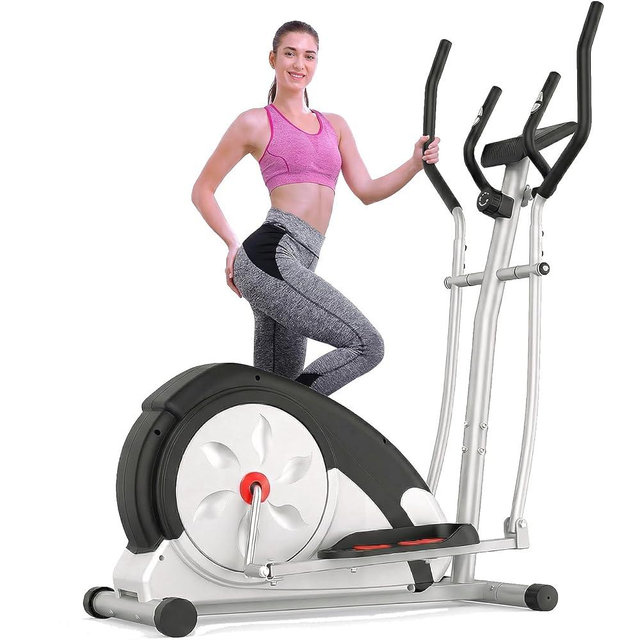 ANCHEER Elliptical Exercise Machine, Elliptical Trainer for Home Gym, Exercise Equipment 500Lbs Max Weight,Ultra-Silent Elliptical Machine, with Pulse Rate Grips&Smooth Resistance Levels
