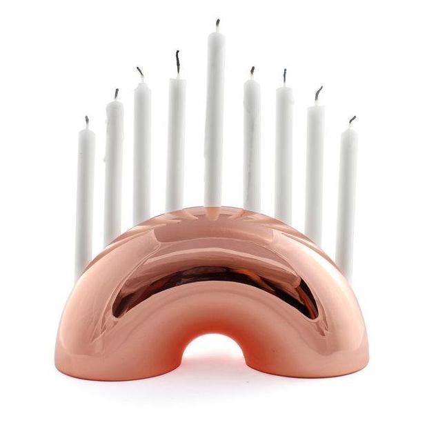 Nosh Menorah - Rose Gold, Brass or Chrome