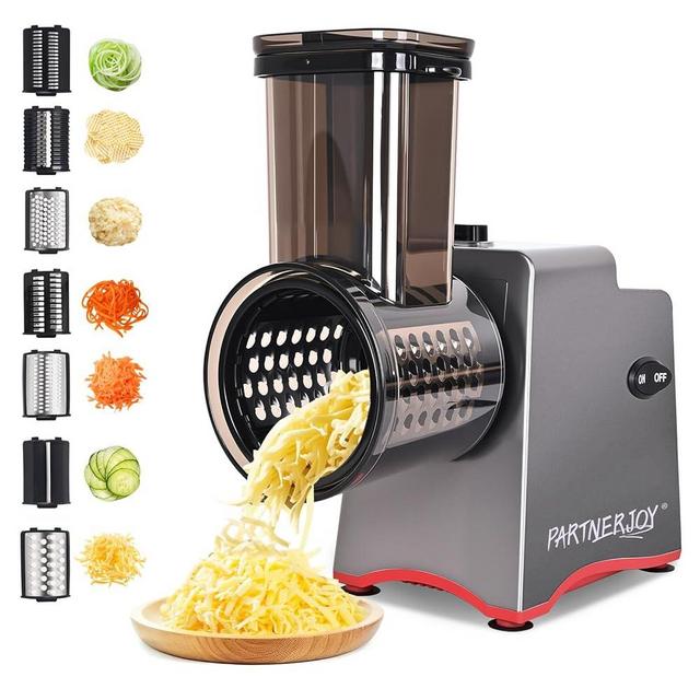Electric Cheese Grater,7 In 1 Electric Cheese Grater for Block Cheese,250w Electric Slicer Shredder, Automatic Electric Grater,Cheese Graters Machine For Cheeses, Fruits, Vegetables