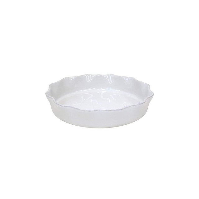 Casafina Ceramic Stoneware 11" Pie Dish - Cook & Host Collection, White | Microwave & Dishwasher Safe Dinnerware | Food Safe Glazing | Restaurant Quality Serveware