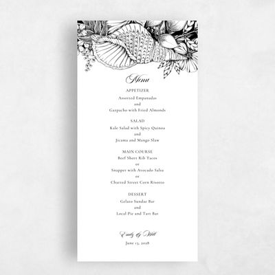 White Wedding Menu - Oahu