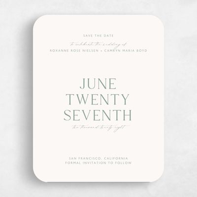 Beige Rounded Wedding Save the Date - Altair Portrait