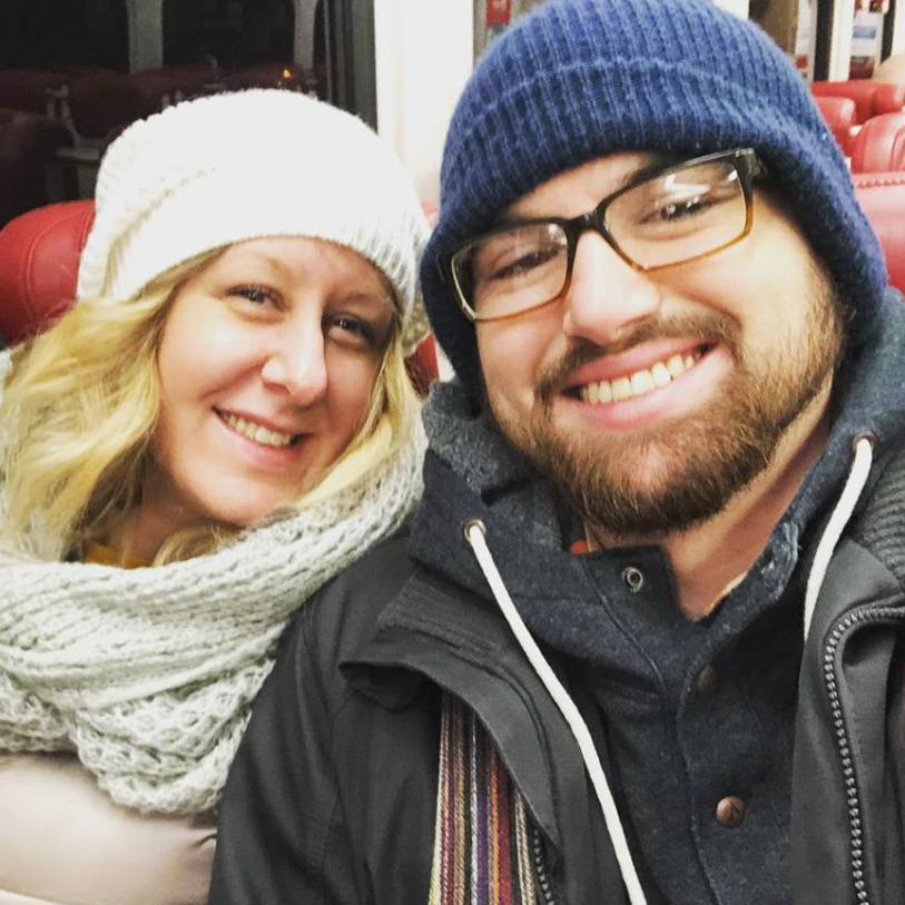 JOEL AND I ON OUR WAY TO THE THANKSGIVING DAY PARADE.