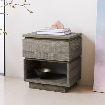 Emmerson® Modern Reclaimed Wood Nightstand - Stone Gray