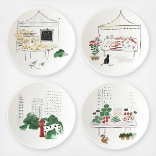 To Market Accent Tidbit Plate, Set of 4