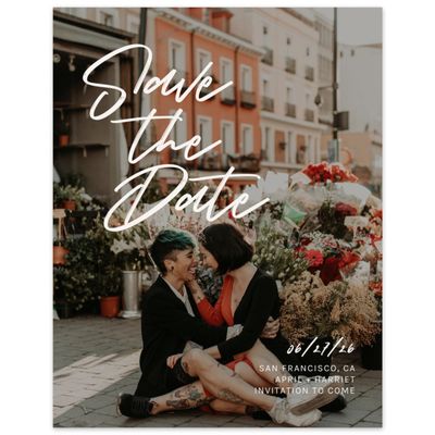 Light Oatmeal, Beige Wedding Digital Save the Date - Bahama Photo