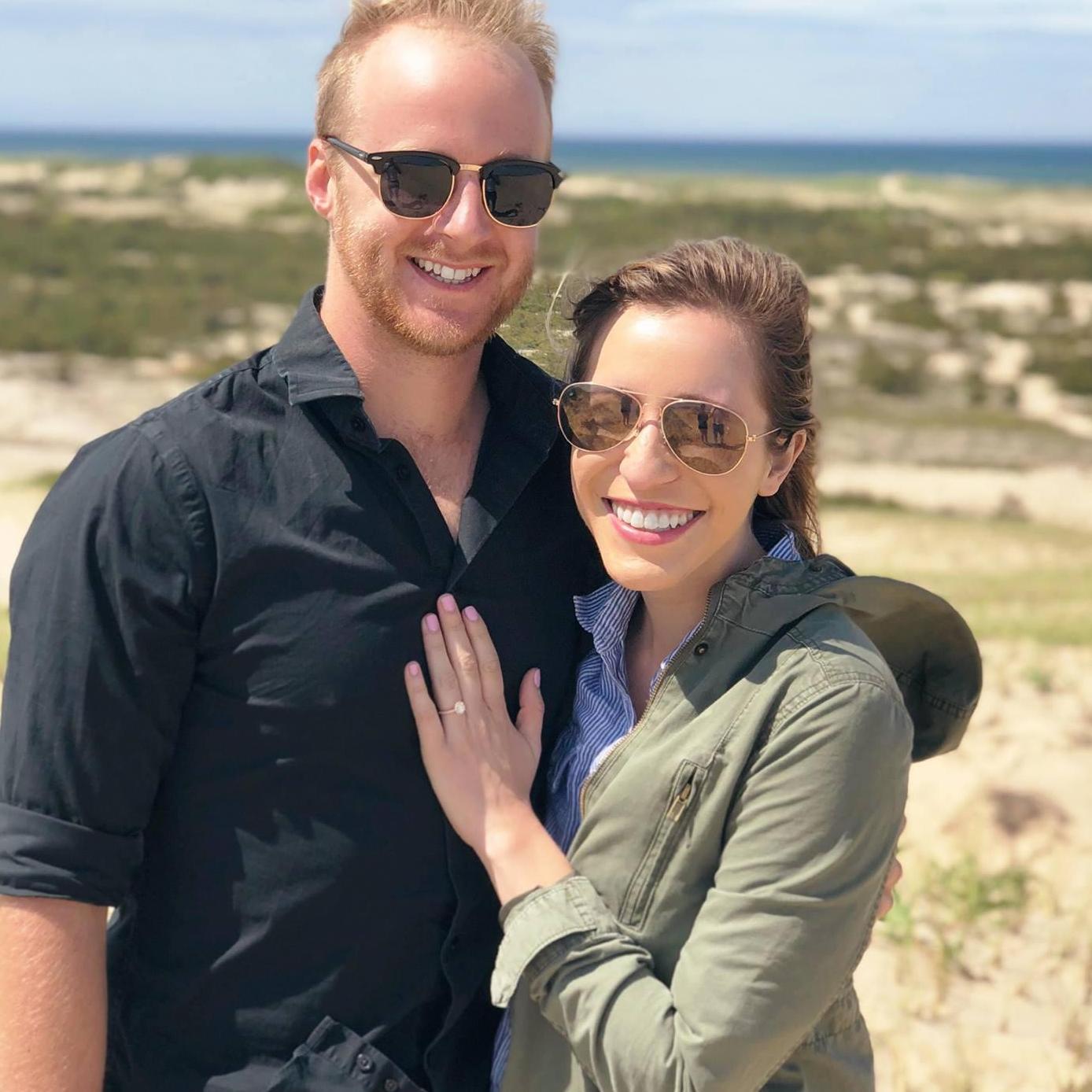 The day we got engaged in Cape Cod! Not pictured, how windy it was that day.