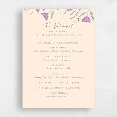 Buttercream, Purple Wedding Program - Sinfonia