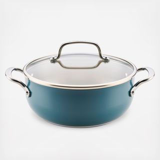 Color-Finished Stainless Steel 3-Ply Base Casserole with Lid