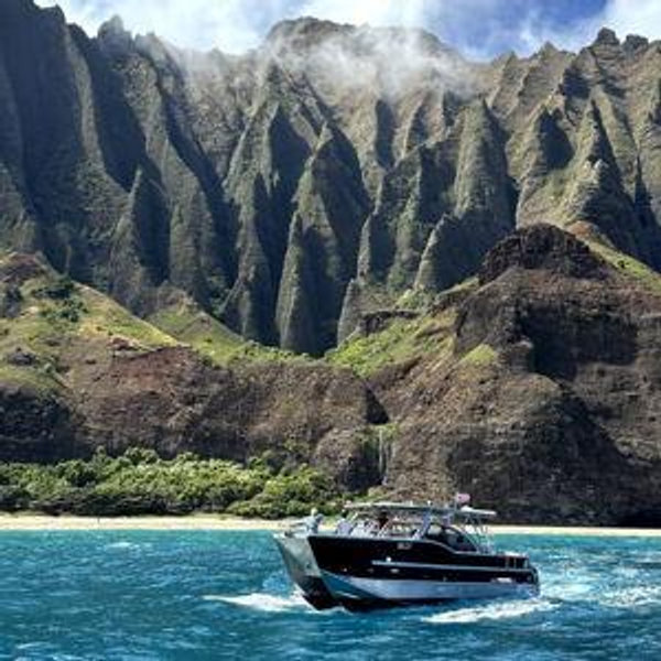 Na Pali Boat Trip on our Honeymoon