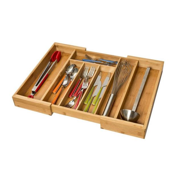 Bamboo Expandable Silverware Tray