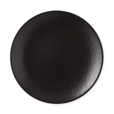 Apilco Reglisse Porcelain Large Salad Plates, Set of 4, Black