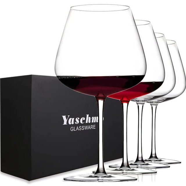 Super Large 30OZ Wine Glasses Set of 4- Hand Blown Crystal Giant Wine Glasses, Big Burgundy Glasses Oversized, Red White Wine,Luxury, Elegant, Ideal Gift for Women,Men,Christmas,Anniversary,Birthday