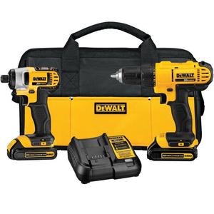 20-Volt MAX Lithium-Ion Cordless Drill/Driver and Impact Combo Kit (2-Tool) with (2) Batteries 1.3Ah, Charger and Bag