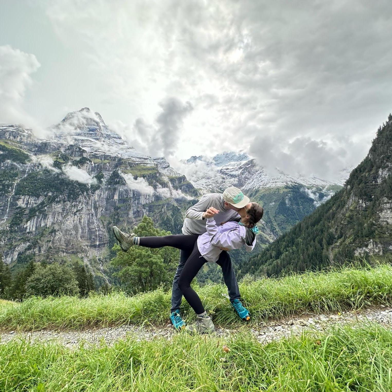 On our EPIC hike on the Tour du Mont Blanc! This photo captures us in Switzerland.