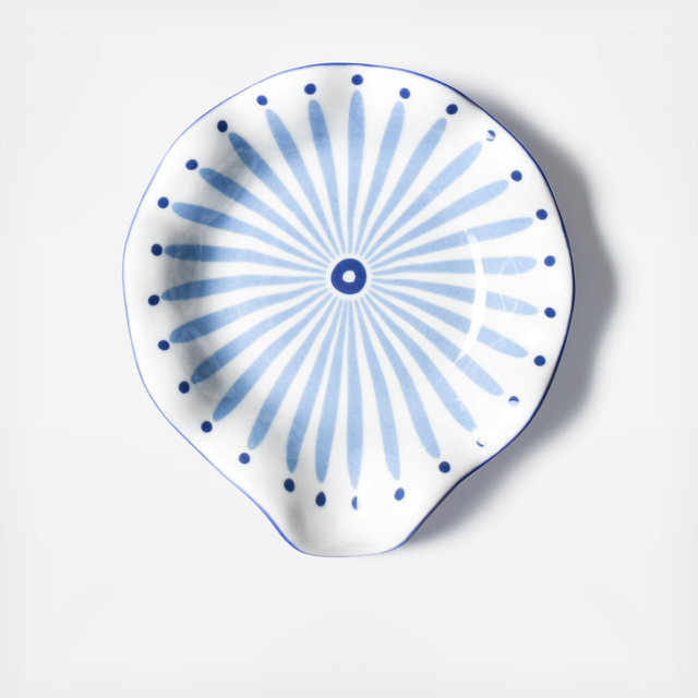 Iris Blue Burst Ruffle Spoon Rest