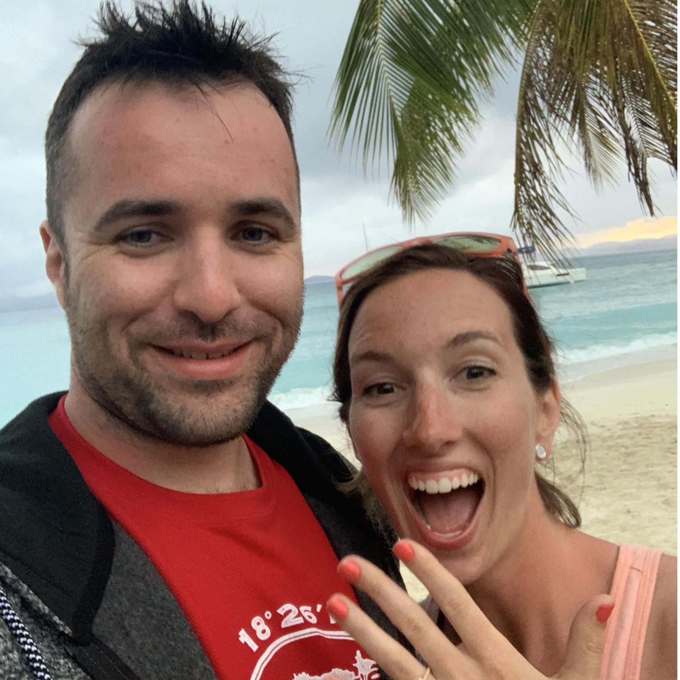 We were super excited and celebrating our engagement at the Soggy Dollar in Jost van Dyke, BVI