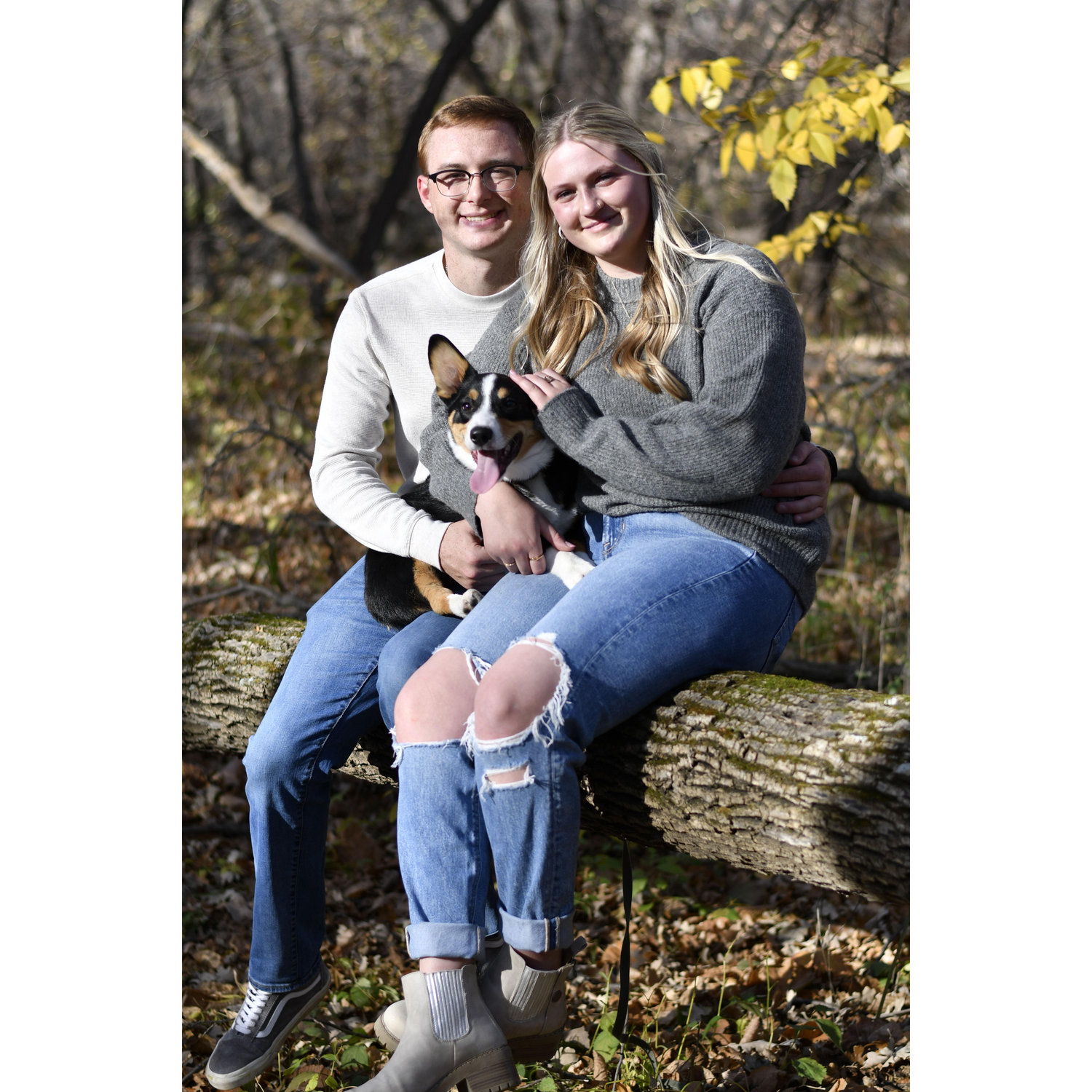Our first family pictures with our puppy, Knox