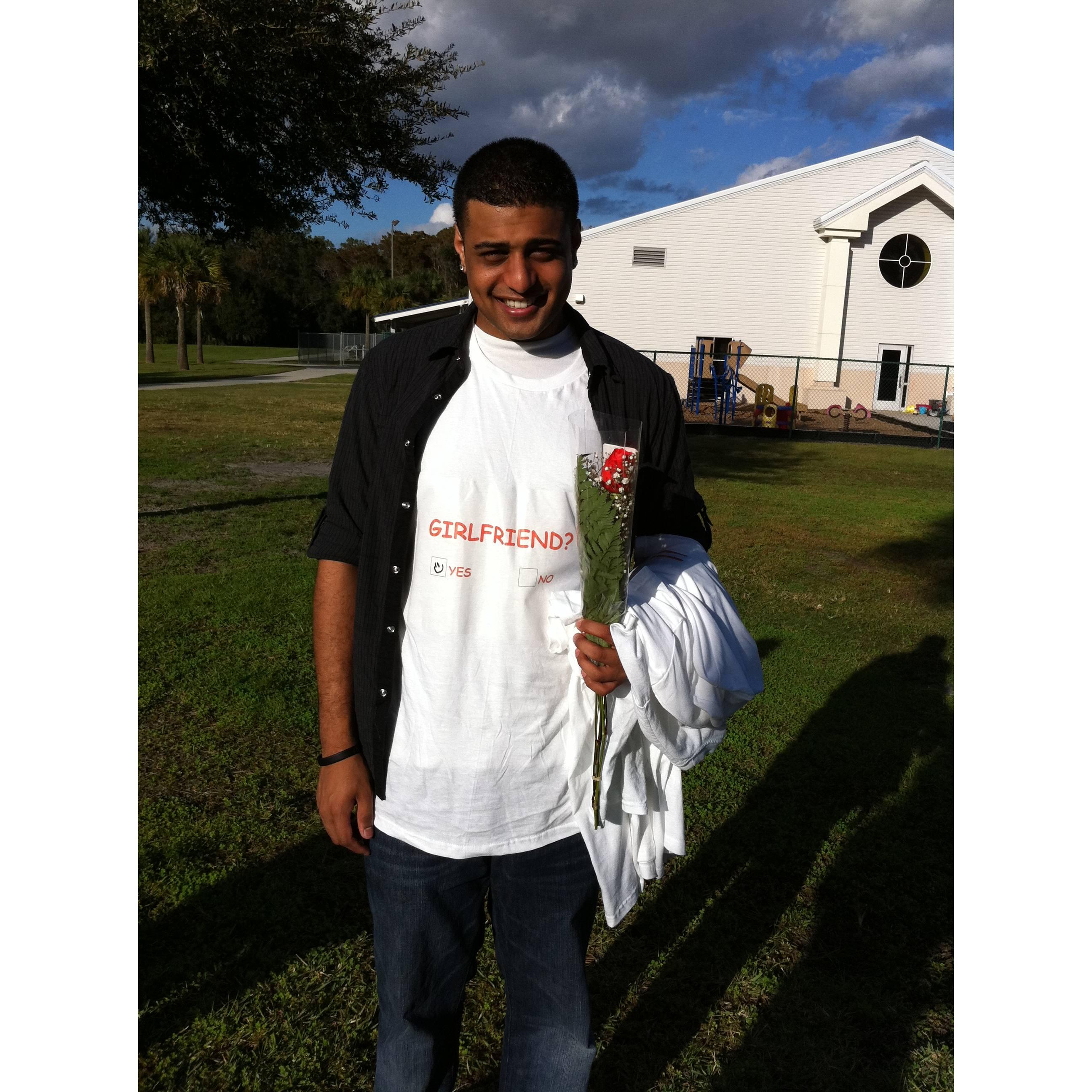 When he asked me to be his girlfriend, November 2011