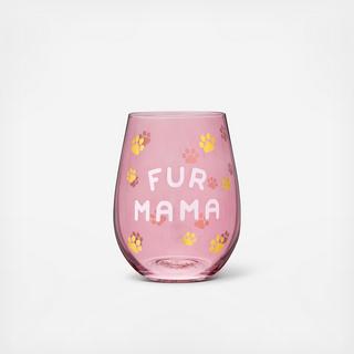 Fur Mama Stemless Wine Glass