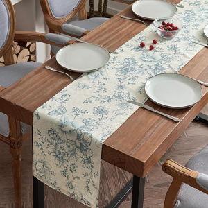 Floral Linen Table Runner 13 x 90 Inch