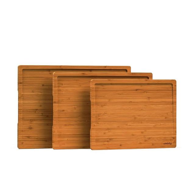 SMIRLY Bamboo Cutting Board Set - Parent (Bamboo Brown, 3 Pack)
