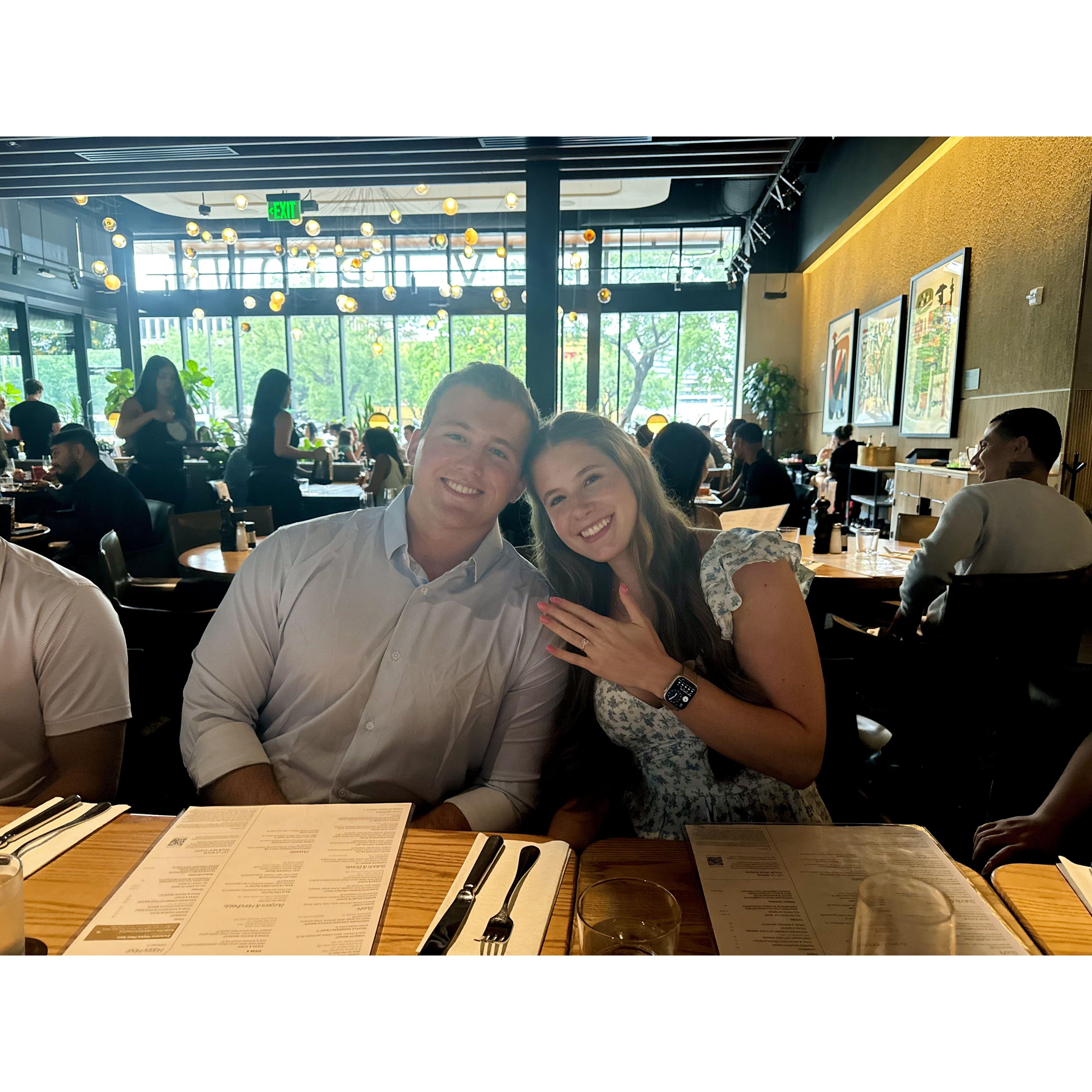 Suprise engagement dinner with friends