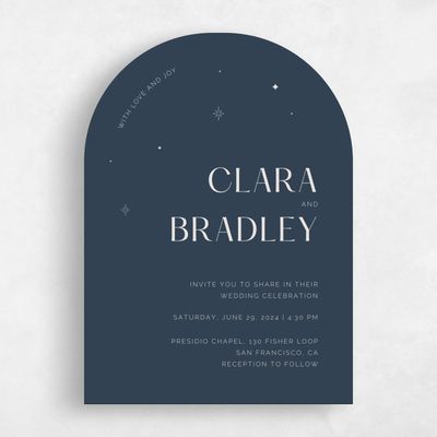 Blue Arch Wedding Invitation - Adhara Classic
