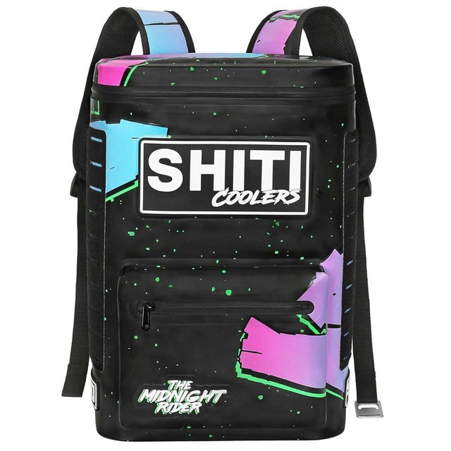 SHITI Coolers Soft Side Backpack Cooler for Partying at The Beach, Pool, Tailgate, or Camping - Portable Backsaver - Insulated & Leak Proof - High Performance Yet Extremely Cool (Midnight Rider)