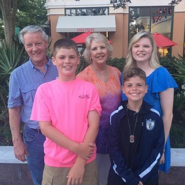Caroline with her Grandpa Rich, DeeDee and cousins, Cooper and Jackson