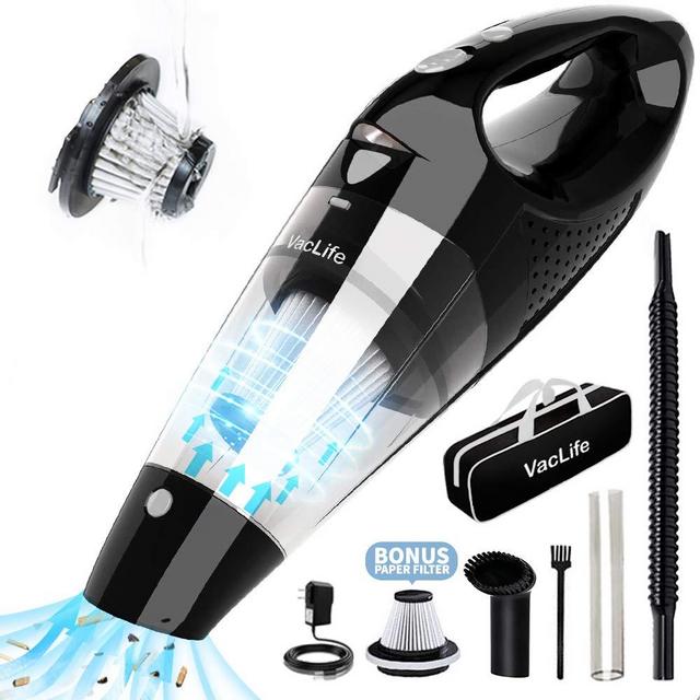 VacLife Handheld Vacuum Cordless, Hand Vacuum Cordless with High Power, Portable Vacuum Cleaner Powered by Li-ion Battery Rechargeable Quick Charge Tech, for Home and Car Cleaning, Black & Sliver