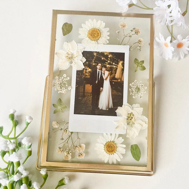 Custom framed pressed flower wedding memento