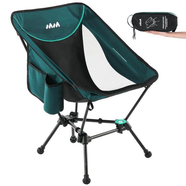 Mission Mountain UltraPort 1-CinchLock Compact Camping Chair, Lightweight Camp Chair, Backpacking Portable Chair for Camping, Hiking, Anti-Sinking, One-Click Setup, U-Shaped Arc Design - Green
