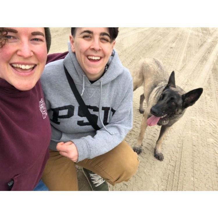 a family photo at Orca's favorite place - the beach!