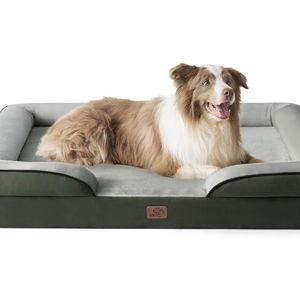 Bedsure L Plus Orthopedic Dog Bed for Large Dogs - Waterproof Dog Cat Bed, L Plus Big Comfort Dogs Couch Sofa with Washable Removable Cover, Pet Bed with Nonskid Bottom, Boreal Canopy Green, 38"