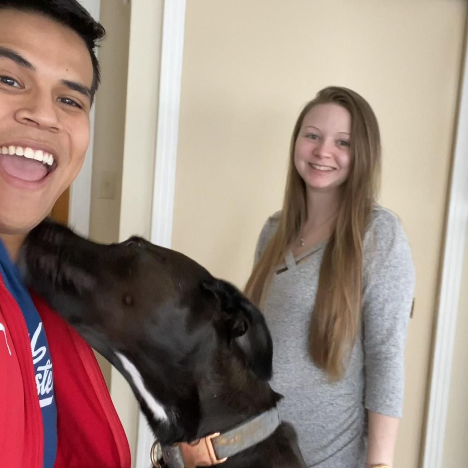 Our baby moon where sandy kept getting jealous and jumped in every picture 😂