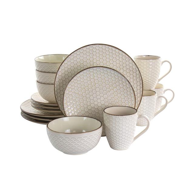 Elama Honey Dinnerware Set of 16 Pieces