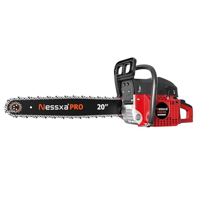 62cc Gas Chainsaw 20-Inch, Commercial Grade Chainsaw with Ergonomic Handle & Automatic Oiler, 2-Cycle Engine for Lumberjacks, Storm Cleanup, Ranch Use