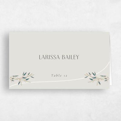 Grey Summer Wedding Place Card - Stefana