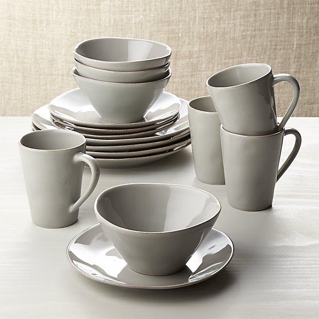 Marin Grey 16-Piece Dinnerware Set