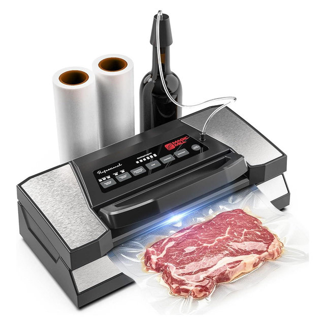 Magic Mill Professional Vacuum Sealer Machine Pro with Patent Easy-Lock Handle, Built in Roll Bag Holder & Cutter