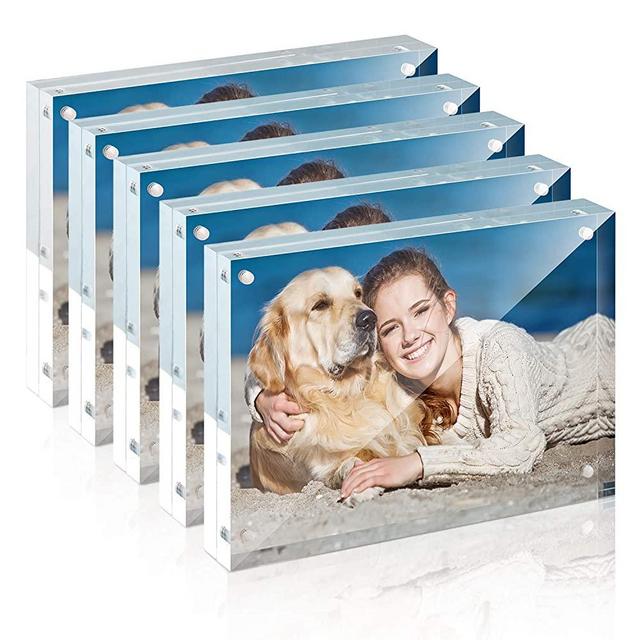 TWING Acrylic Picture Frame Set 5x7 Clear Photo Frames -12 + 12MM Thickness Acrylic Frame (5 Pack)