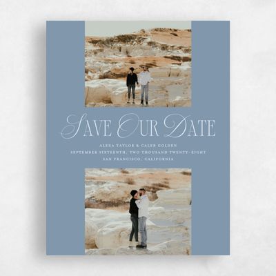 Storm Blue Wedding Save the Date - Orable Multiphoto