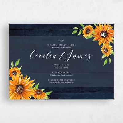 Blue Landscape Wedding Invitation - Sunnyridge Corner